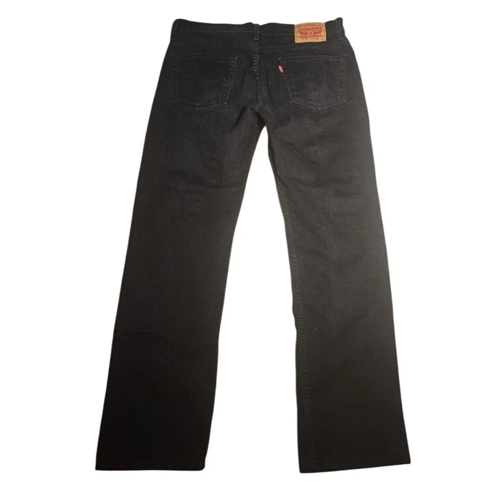 Levis 514 Straight Fit Mens Jeans Black Denim 34x32 Cotton Blend Pants